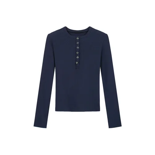 ETSE Темно-синие Женские Футболки