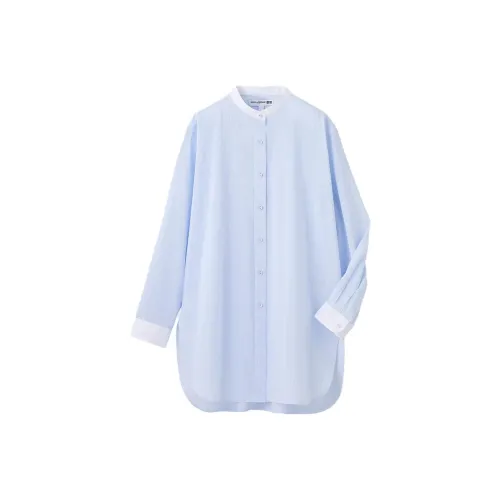 UNIQLO X Ines de la Fressange Аква-синий Женские Рубашки