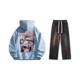 Set (Glacier Blue Fleece-Lined + Black Jeans)  
Комплект (Ледниково-синий с флисовой подкладкой + Черные джинсы)