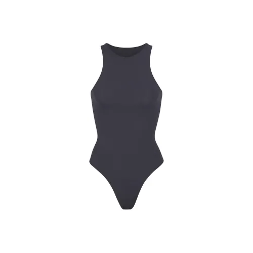SKIMS FITS EVERYBODY Высокий воротник Комбинезон для женщин Графитовый Графитовый