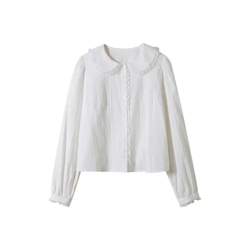 SOLWEIGE Рубашка Женская Жаккард Белая