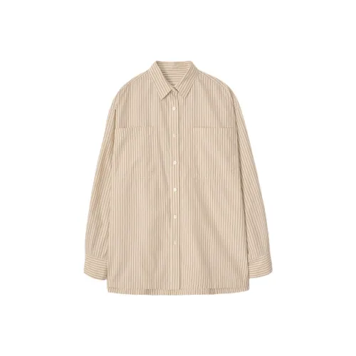 NOTHING WRITTEN TORO OVERSIZED Stripe Рубашка Женские Бежевый Бежевый