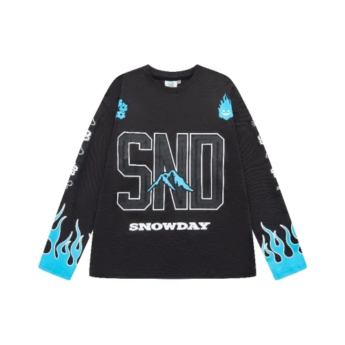 Snowday Длинный рукав Синий Пламя Джерси Баскетбол Джерси Унисекс