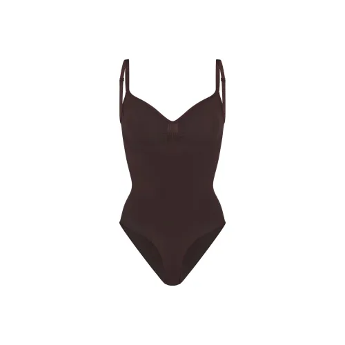 SKIMS FW23 Бесшовный Sculpt Brief BODYSUIT Комбинезон Женские Эспрессо Кофе