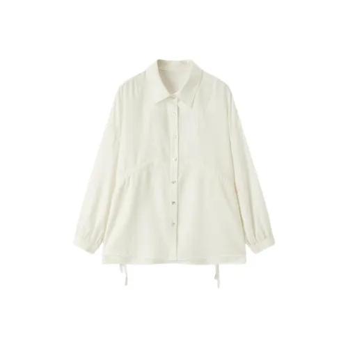 EICHITOO Экрю Женские Рубашки