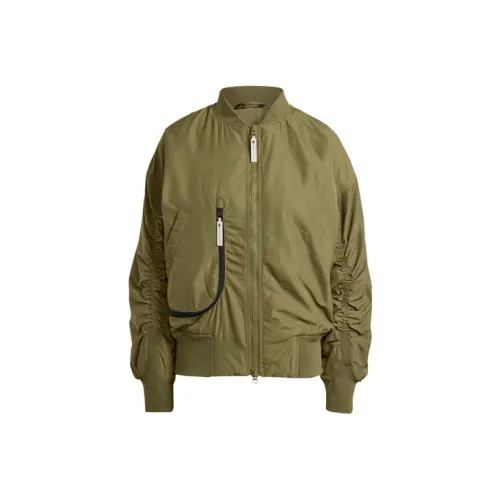 Adidas x Stella McCartney Спортивная одежда Ткани вязаные BOMBER Куртка Куртки Пальто Женские Темно-оливковый зеленый