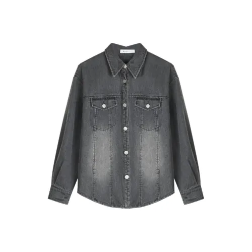 BLUEerror Рубашка Женская Деним Темно-Серый