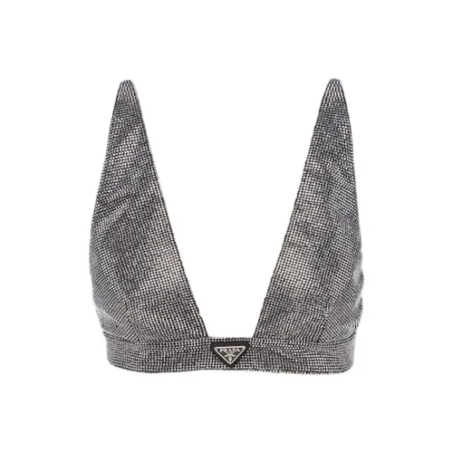 PRADA SS22 Без бретелей Топ Женский Серебряный