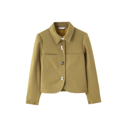 Mo Han Yi Mei Куртки Пальто Женские Зеленый