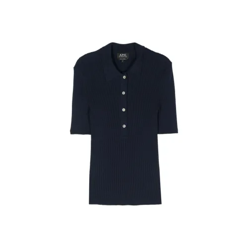 A.P.C SS24 Поло Женское Морской Синий