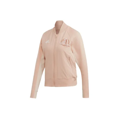 Adidas Bright Light Pink Linen Brown Women's Jackets Adidas Яркий Светло-розовый Льняной Коричневый Женские Куртки