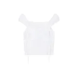 Белая майка с кружевным узором