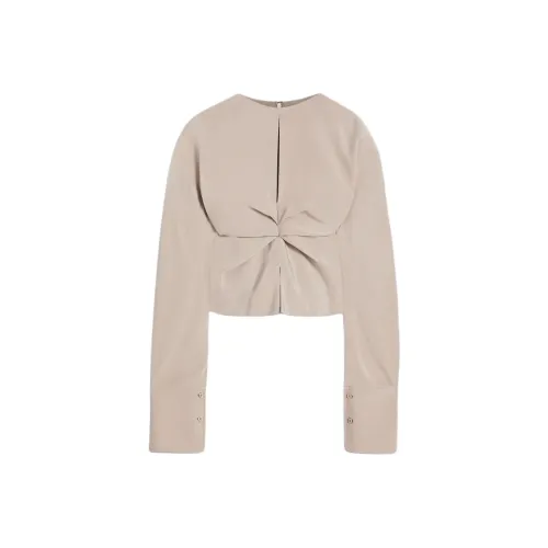 SCANLAN THEODORE Шелковый атлас Драпированный Топ Рубашка Женские Гриб Гриб