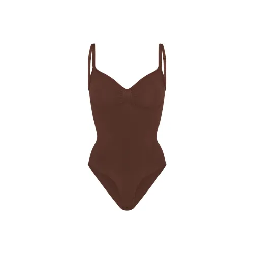 SKIMS Бесшовный Sculpt Brief BODYSUIT Комбинезон Женские COCOA COCOA