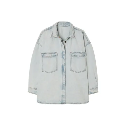 AMERICAN VINTAGE A.M FW24 CHEMISE Femme JOYBIRD Рубашка Женская Светло-Синяя