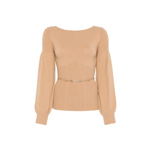 TWINSET Milano FW24 Трикотаж Женский Верблюжий Коричневый