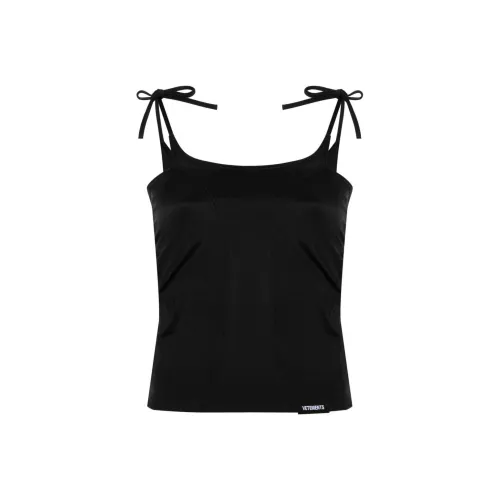 Vetements Топ на бретелях Женский Черный