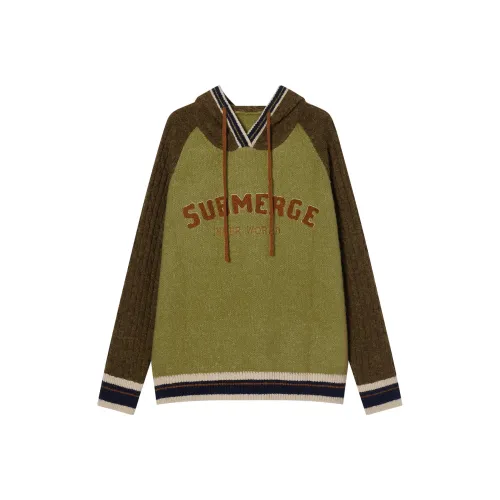 I'M ONE Горчичный зеленый & Винтажный коричневый Женские Трикотаж