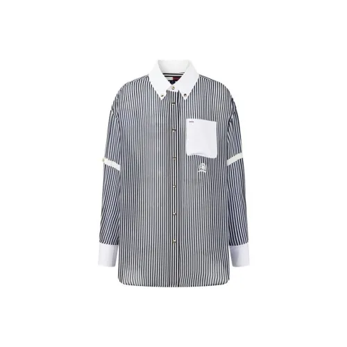 Tommy Hilfiger Темно-синий Белые полосы Женские Рубашки