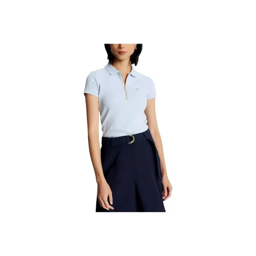 Tommy Hilfiger Slim Fit Essential Zip POLO T Рубашки Поло Breezy Polo Женское Синий