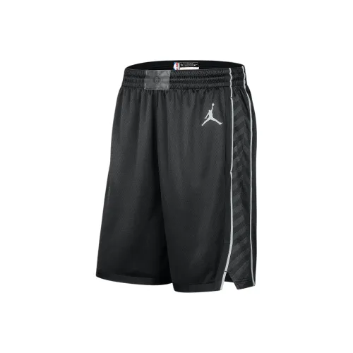 Джордан Brooklyn Nets Statement Edition Баскетбольные шорты Мужской Черный Pure Platinum
