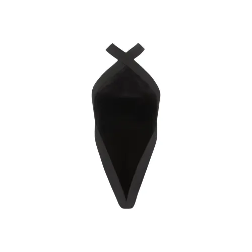 SAINT LAURENT Комбинезон с открытой спиной из бархата женский черный