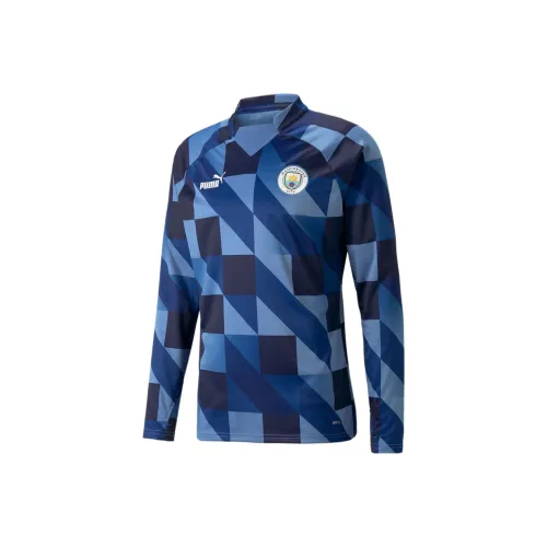 PUMA Manchester City MATCH Pre Sweat Футбол Джерси Мужской Синий