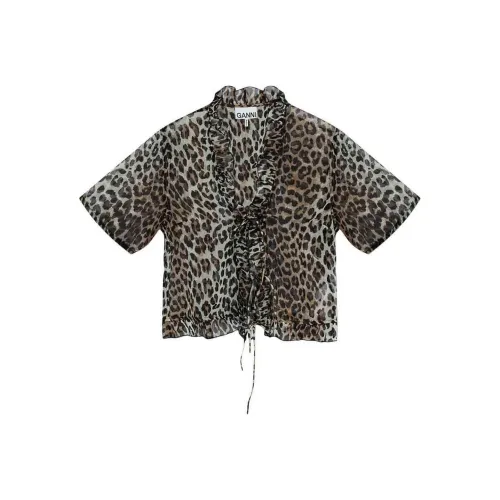 GANNI Коричневые Женские Рубашки