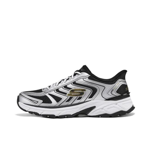 Skechers Silver Wing Shoes Легкий Низкий Топ Повседневная обувь Мужская Серебряная