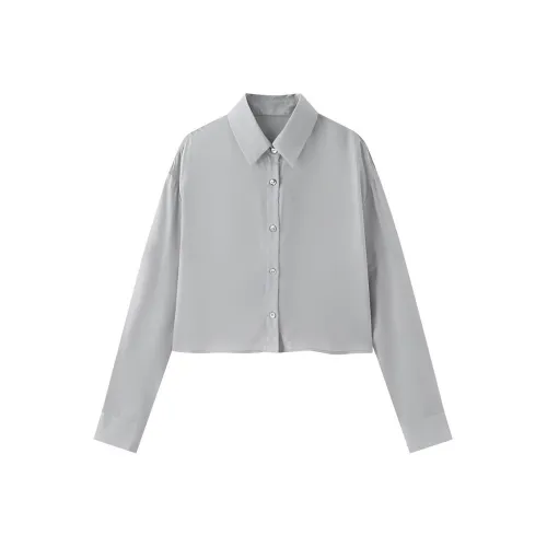 TKY SHOP Серо-голубые Женские Рубашки