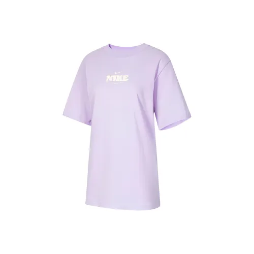 Nike Sportswear SS24 Рукав с оборванным плечом T-рубашка Женская Фиолетовая