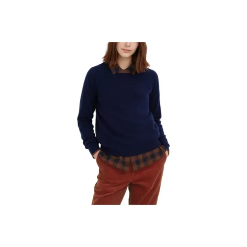 UNIQLO X IDLF Co Бренд Серия Кашемир Свитер Женский Темно-синий