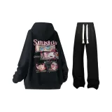 Чёрный + Чёрный Повседневные Брюки