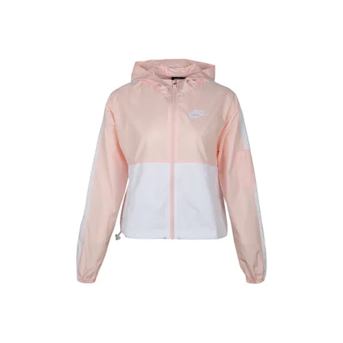 NIKE Промытый Кораллово-красный/Белый Женские Куртки