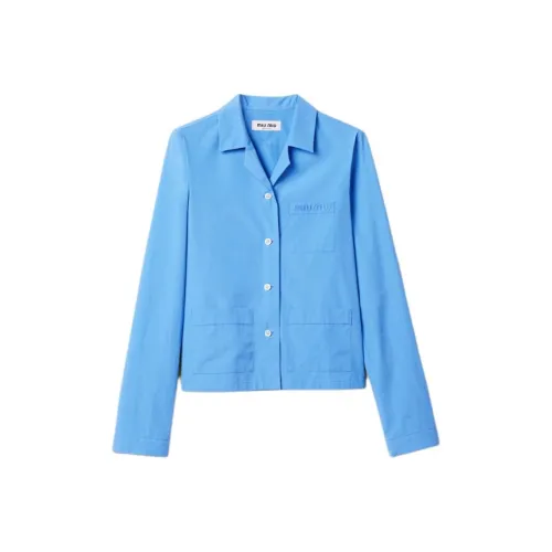 MIU MIU FW24 Рубашка Женская Сапфирово-Синий