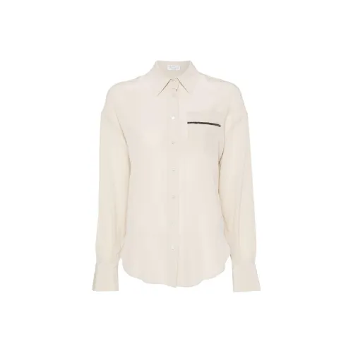 BRUNELLO CUCINELLI SS24 Рубашка Женская Светло-Коричневая
