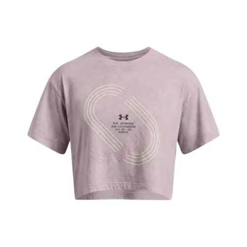 Under Armour Anywhere Рукав с оборванным плечом T-рубашка Женская Фиолетовая