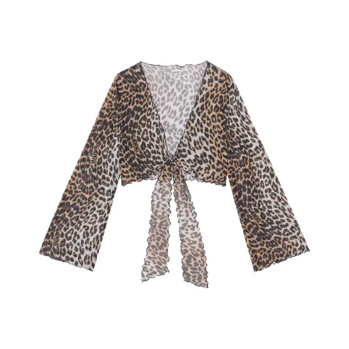 GANNI Коричневые Женские Рубашки