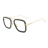 Золотая оправа с черным ободком и защитой от синего света C17