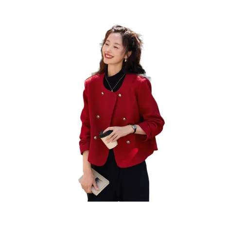 Mo Han Yi Mei Куртки Пальто Женские Red