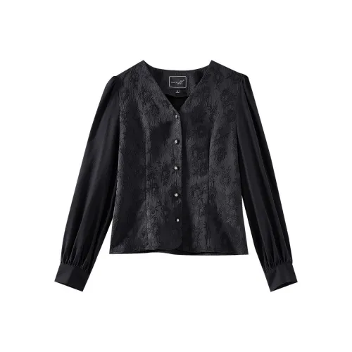 OUNIXUE Черные Женские Рубашки