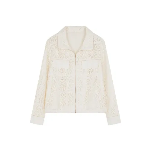 IHIMI Куртки Пальто Женские Без рисунка Белый