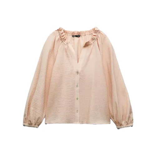 ZARA Светло-розовые Женские Рубашки