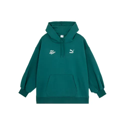 PUMA CLASSICShoodie FL W Толстовка Женская Рождественский зеленый