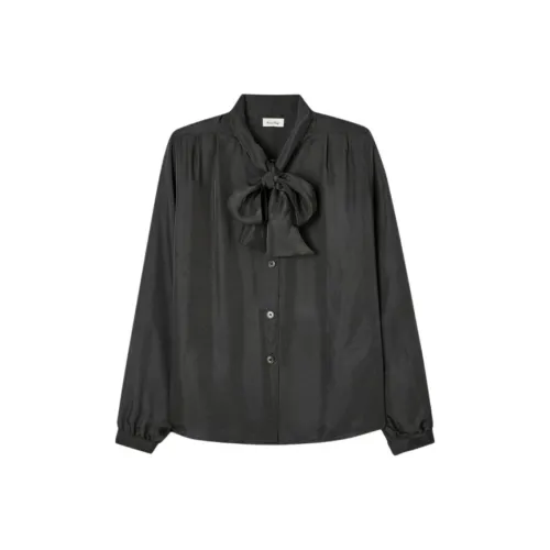 AMERICAN VINTAGE A.M FW24 CHEMISE Femme LUABIRD Рубашка Женские Угольно-черный