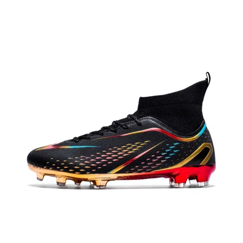 Binary FG Твердый грунт Амортизация Устойчивость к истиранию Легкий Противоскользящий Футбольные бутсы Унисекс Черный Золотой