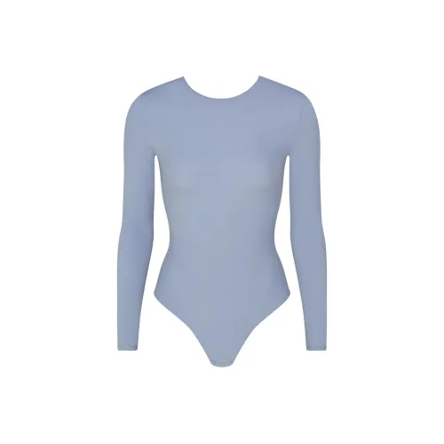 SKIMS FITS EVERYBODY Длинный рукав Низкая спина Комбинезон Женская Сланец Сланец
