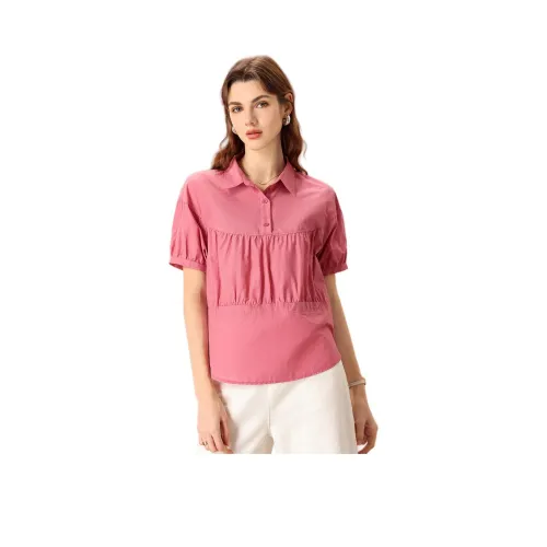 FENHONGMALI Рубашка Женская Фуксия