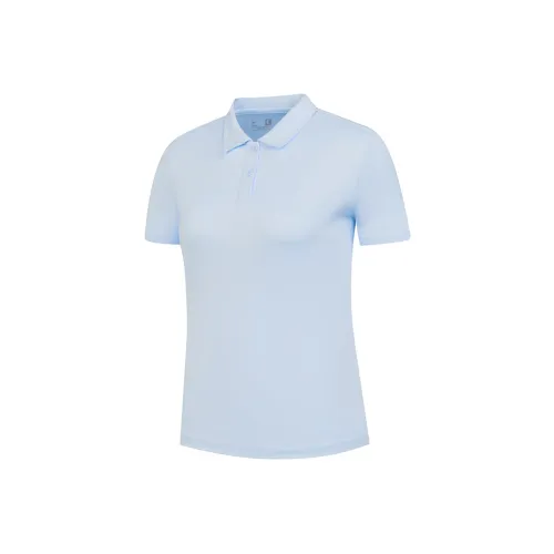 QIAODAN Поло Женское Светло-Прозрачный Синий