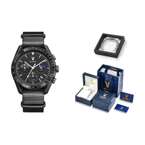 Playboy Кварцевый механизм нейлоновый ремешок унисекс черный циферблат